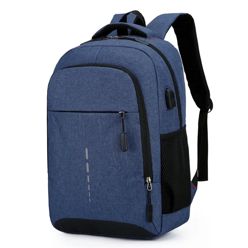 Waterproof Laptop Backpack with USB Charging Port Lightweight Men's Travel Backpack with Padded Laptop Compartment and Side Bottle Pockets
