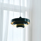 Mid-Century Metal Dining Room Pendant Light with Layered Disc Shade