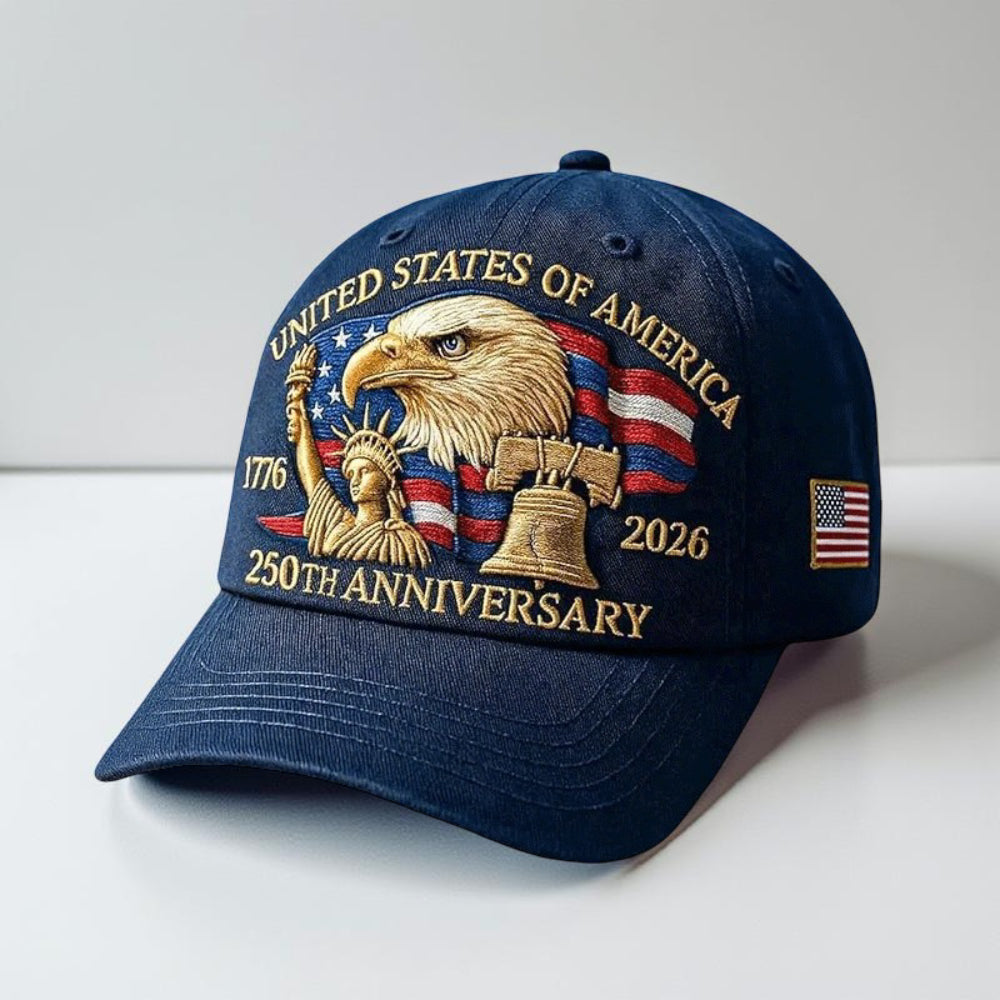 Patriotic Baseball Cap Embroidered Eagle and Flag Anniversary Veterans Hat Adjustable Strap Cotton Blend Dad Hat for Men