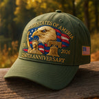 Patriotic Baseball Cap Embroidered Eagle and Flag Anniversary Veterans Hat Adjustable Strap Cotton Blend Dad Hat for Men