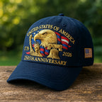 Patriotic Baseball Cap Embroidered Eagle and Flag Anniversary Veterans Hat Adjustable Strap Cotton Blend Dad Hat for Men