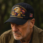Patriotic Baseball Cap Embroidered Eagle and Flag Anniversary Veterans Hat Adjustable Strap Cotton Blend Dad Hat for Men