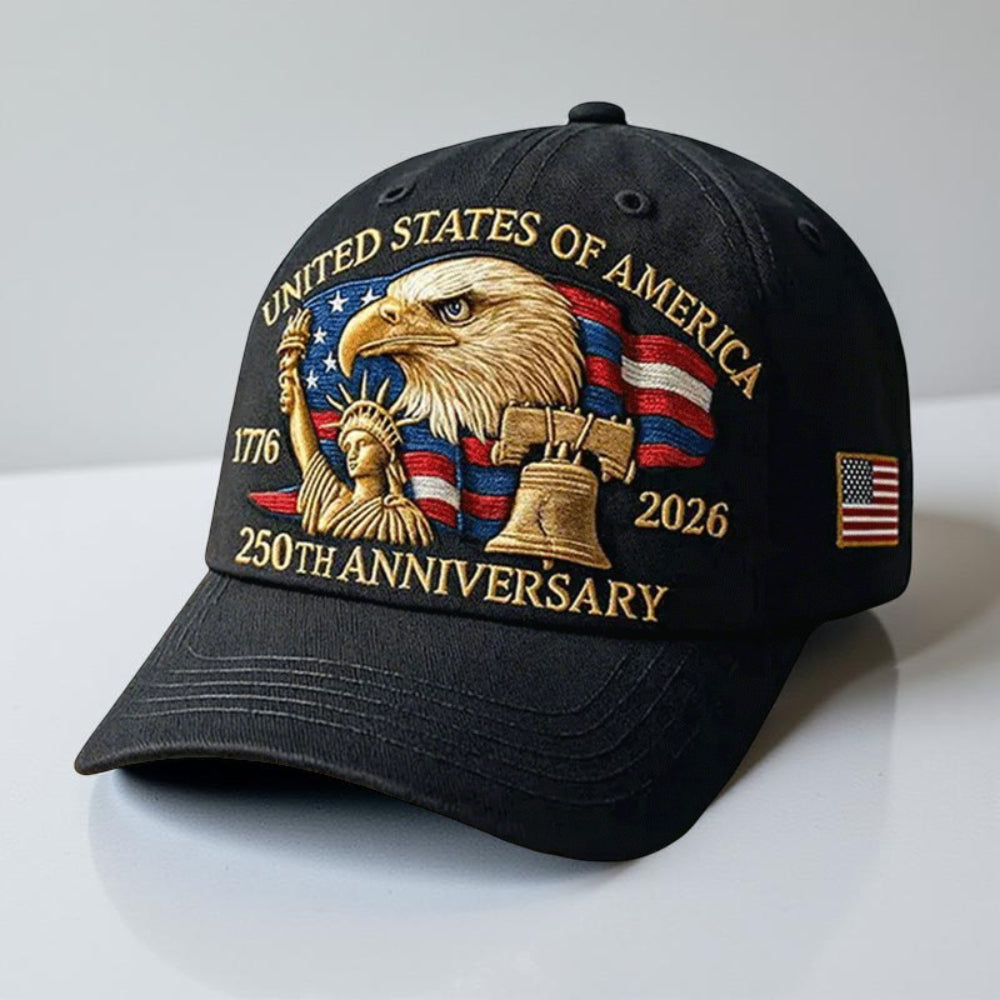Patriotic Baseball Cap Embroidered Eagle and Flag Anniversary Veterans Hat Adjustable Strap Cotton Blend Dad Hat for Men