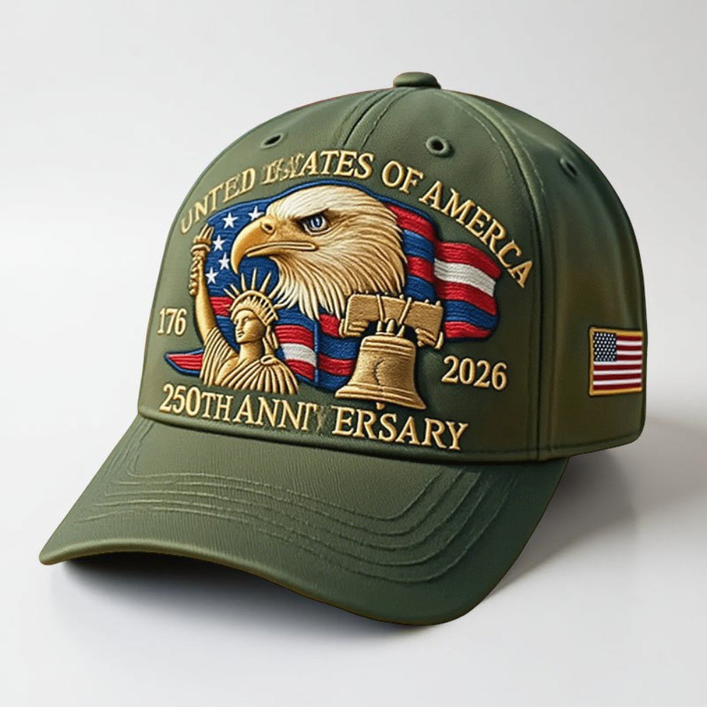 Patriotic Baseball Cap Embroidered Eagle and Flag Anniversary Veterans Hat Adjustable Strap Cotton Blend Dad Hat for Men