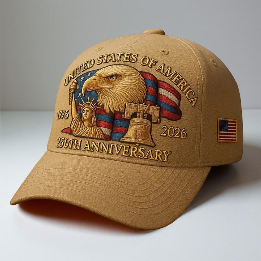 Patriotic Baseball Cap Embroidered Eagle and Flag Anniversary Veterans Hat Adjustable Strap Cotton Blend Dad Hat for Men