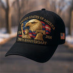 Patriotic Baseball Cap Embroidered Eagle and Flag Anniversary Veterans Hat Adjustable Strap Cotton Blend Dad Hat for Men