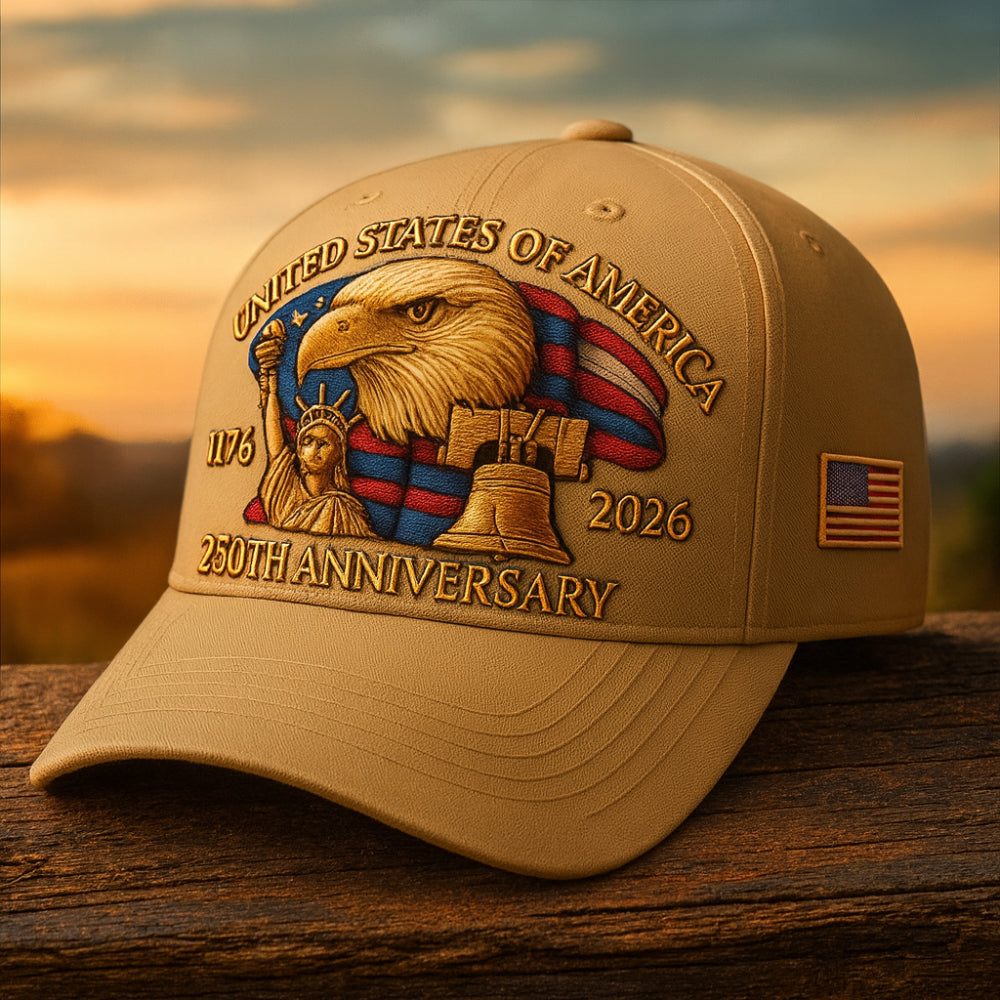 Patriotic Baseball Cap Embroidered Eagle and Flag Anniversary Veterans Hat Adjustable Strap Cotton Blend Dad Hat for Men