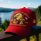 Patriotic Baseball Cap Embroidered Eagle and Flag Anniversary Veterans Hat Adjustable Strap Cotton Blend Dad Hat for Men