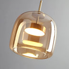 Vintage Glass Pendant Light for Dining Room with Dimmable LED Light