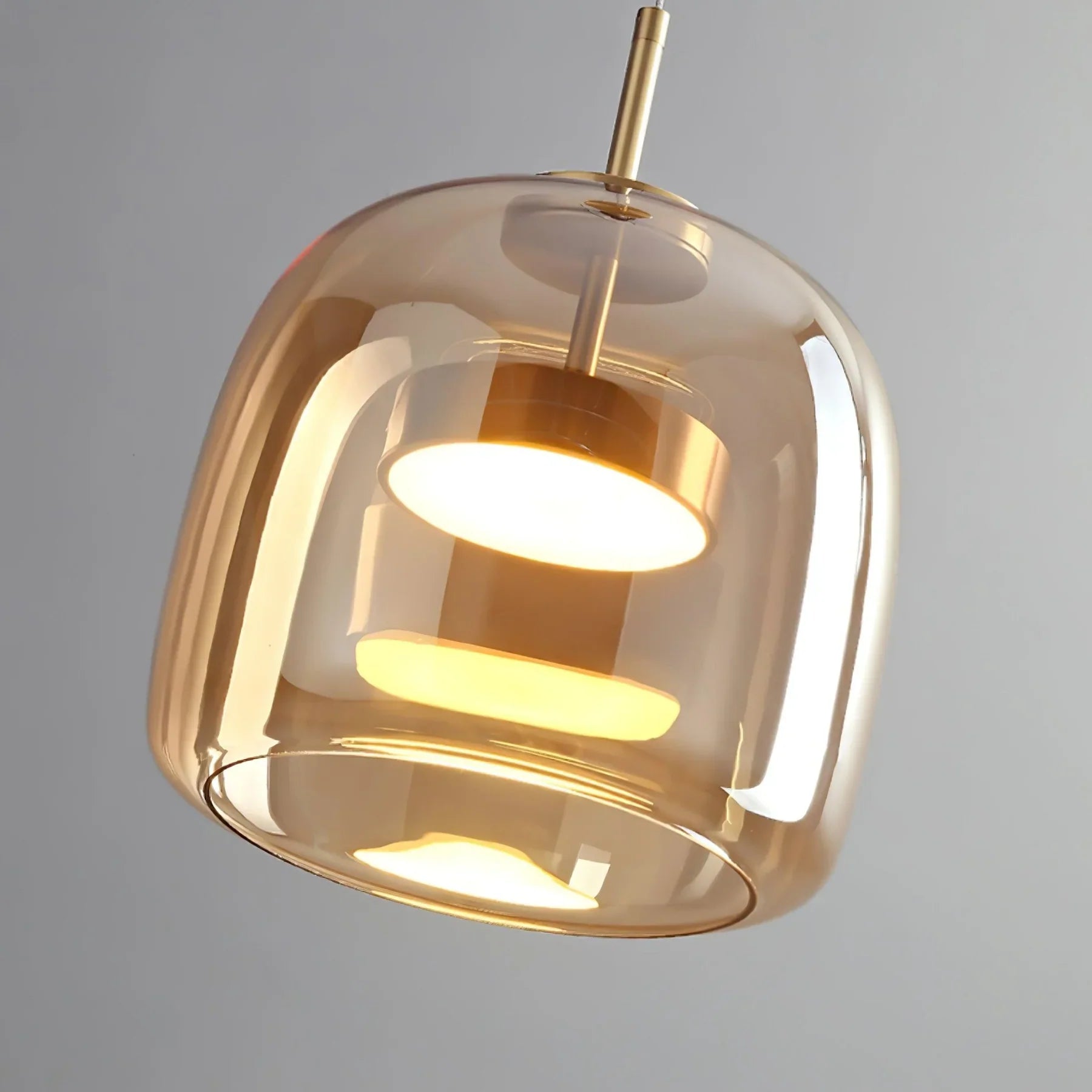 Vintage Glass Pendant Light for Dining Room with Dimmable LED Light