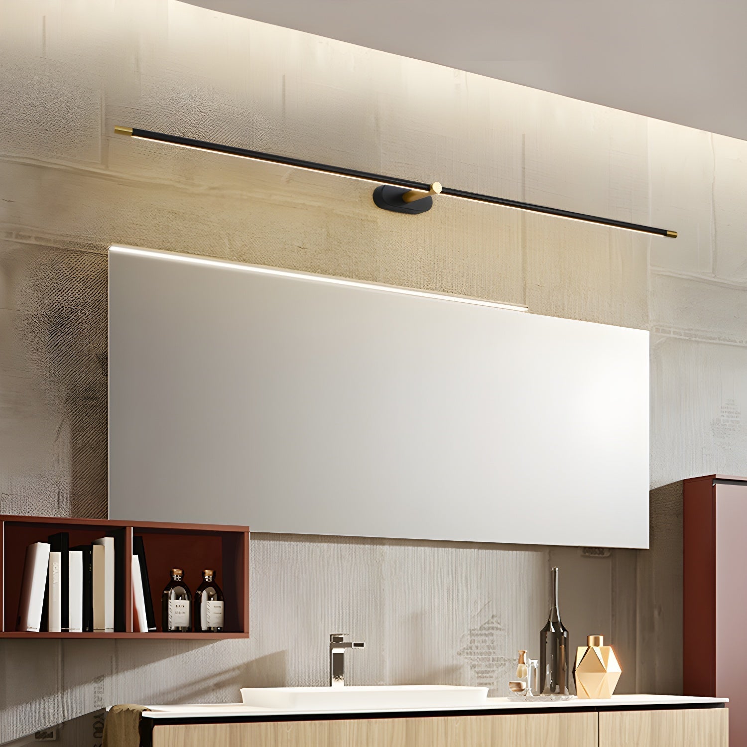Linear Aluminum Wall Sconce LED Light for Mirror