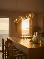 Modern Lava Crackle Glass Globe Pendant Light