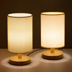 Modern Wood Table Lamp With Linen Shade — Harbor Light Co.