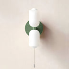 Vintage 2-Light Glass Wall Sconce with Round Backplate