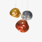 Modern Lava Crackle Glass Globe Pendant Light