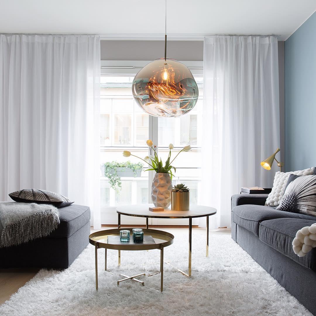 Modern Lava Crackle Glass Globe Pendant Light