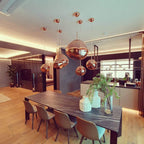 Modern Lava Crackle Glass Globe Pendant Light