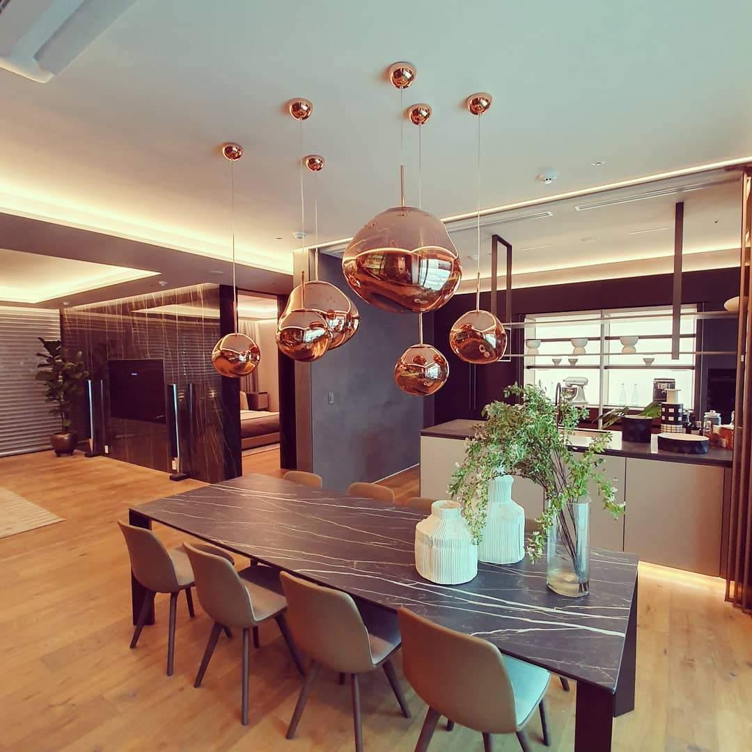 Modern Lava Crackle Glass Globe Pendant Light