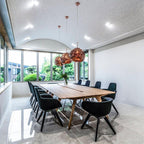 Modern Lava Crackle Glass Globe Pendant Light