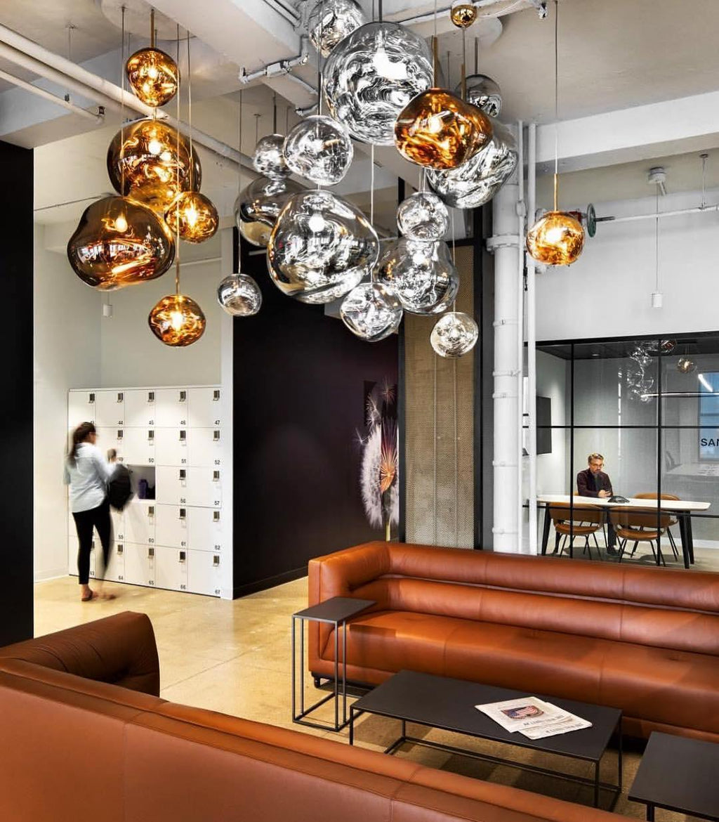 Modern Lava Crackle Glass Globe Pendant Light