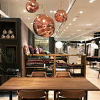Modern Lava Crackle Glass Globe Pendant Light