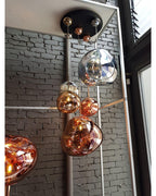 Modern Lava Crackle Glass Globe Pendant Light