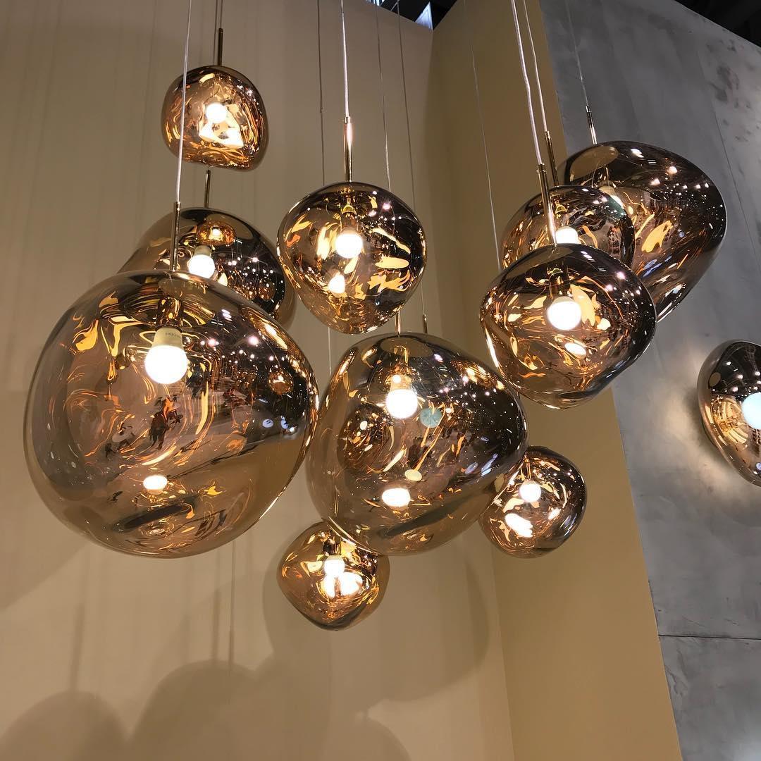 Modern Lava Crackle Glass Globe Pendant Light