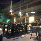 Modern Lava Crackle Glass Globe Pendant Light