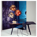 Modern Lava Crackle Glass Globe Pendant Light