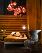 Modern Lava Crackle Glass Globe Pendant Light