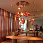 Modern Lava Crackle Glass Globe Pendant Light