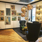 Modern Lava Crackle Glass Globe Pendant Light