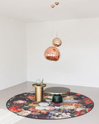 Modern Lava Crackle Glass Globe Pendant Light