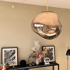 Modern Lava Crackle Glass Globe Pendant Light
