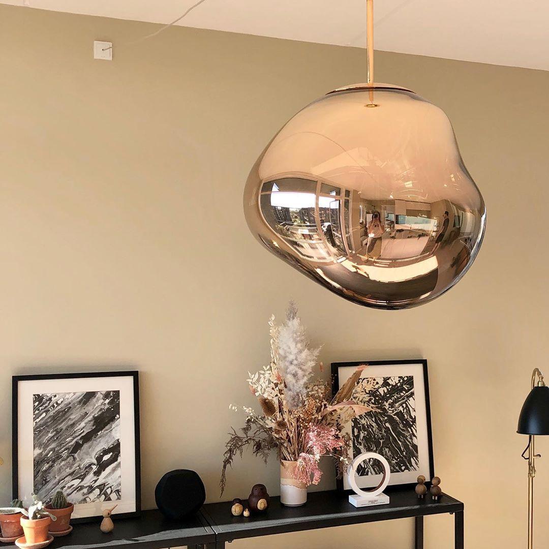Modern Lava Crackle Glass Globe Pendant Light