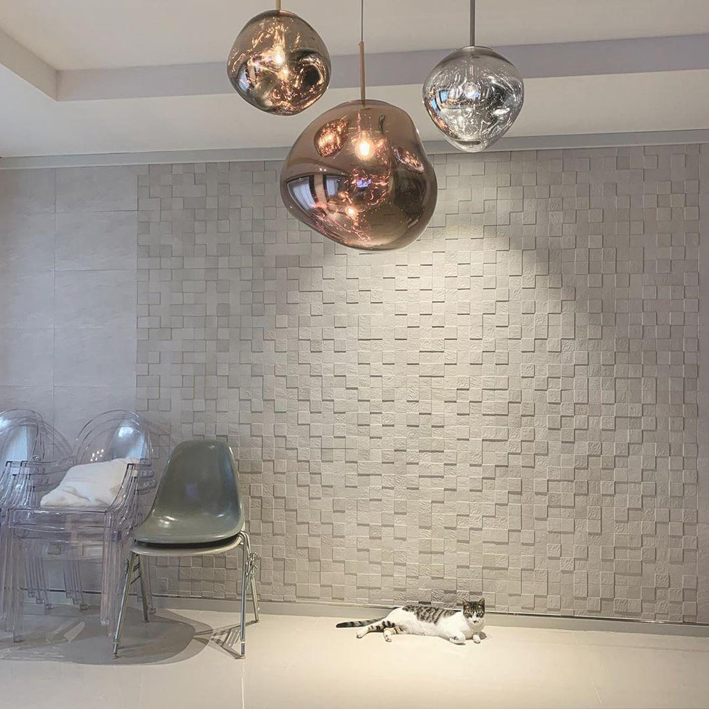 Modern Lava Crackle Glass Globe Pendant Light