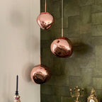 Modern Lava Crackle Glass Globe Pendant Light