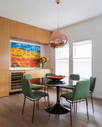 Modern Lava Crackle Glass Globe Pendant Light