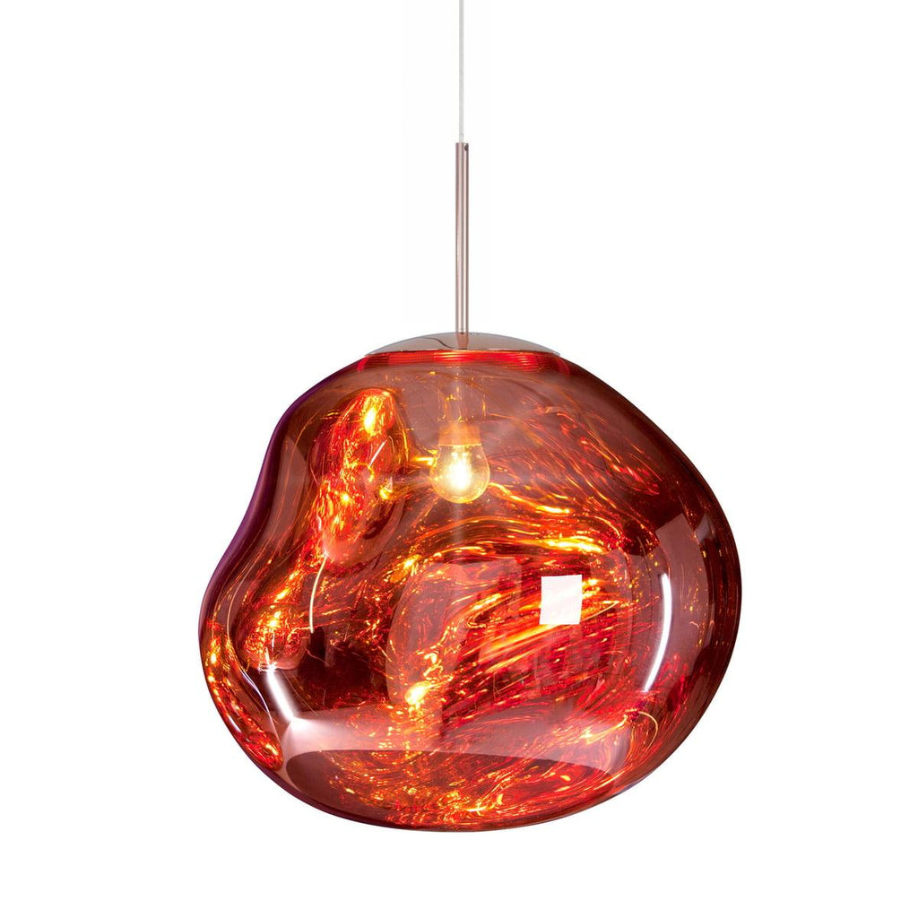 Modern Lava Crackle Glass Globe Pendant Light