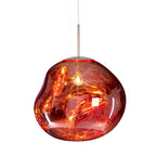 Modern Lava Crackle Glass Globe Pendant Light