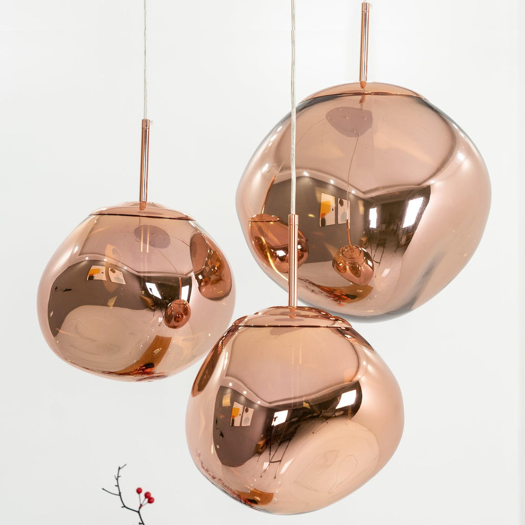 Modern Lava Crackle Glass Globe Pendant Light