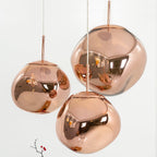 Modern Lava Crackle Glass Globe Pendant Light