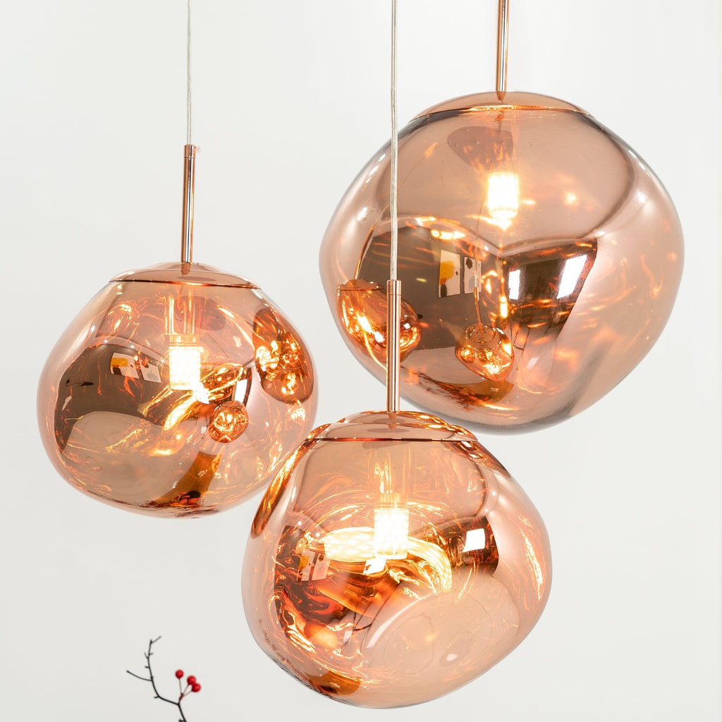 Modern Lava Crackle Glass Globe Pendant Light