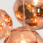 Modern Lava Crackle Glass Globe Pendant Light