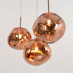 Modern Lava Crackle Glass Globe Pendant Light