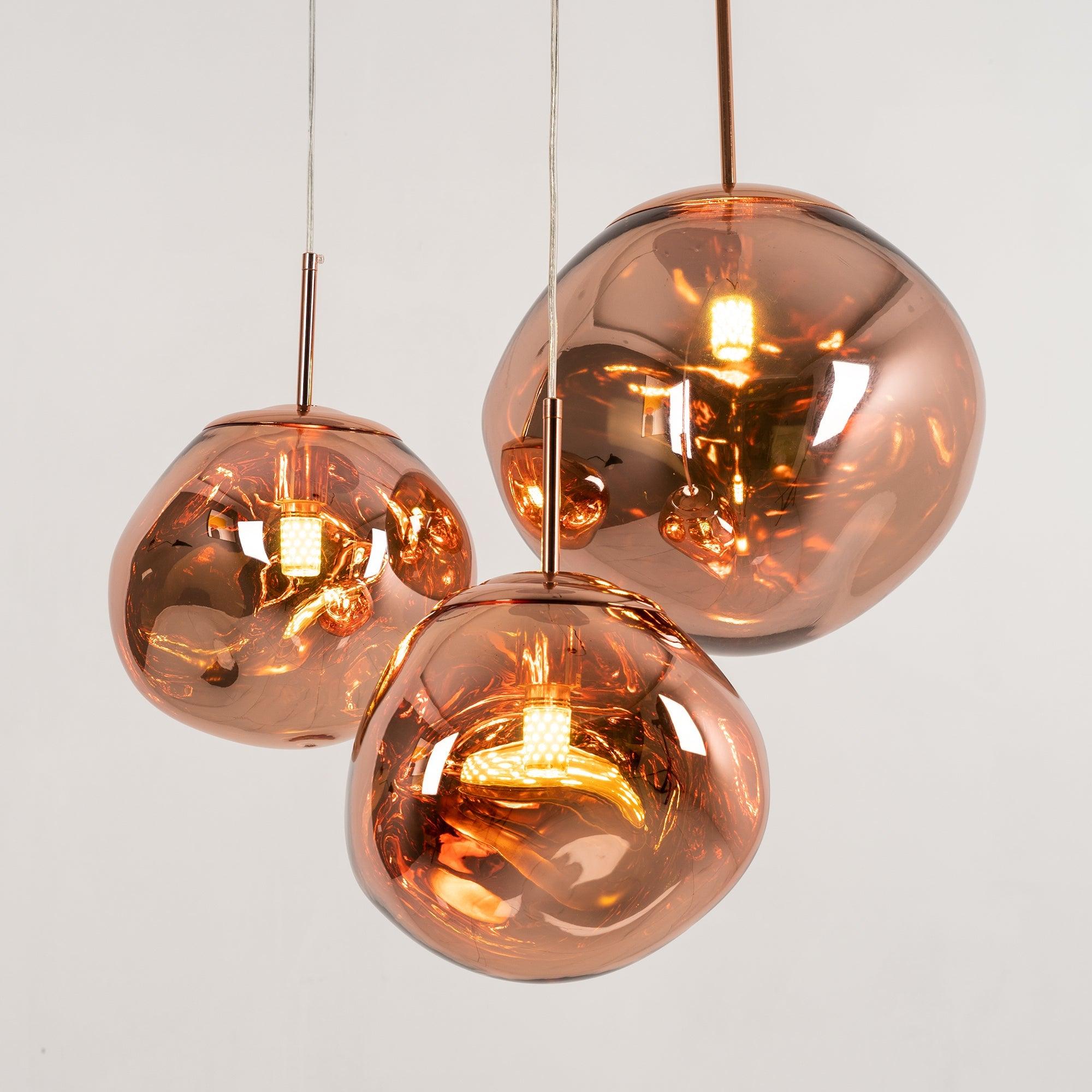 Modern Lava Crackle Glass Globe Pendant Light