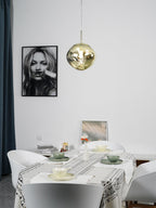 Modern Lava Crackle Glass Globe Pendant Light