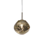 Modern Lava Crackle Glass Globe Pendant Light