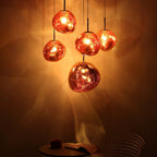 Modern Lava Crackle Glass Globe Pendant Light