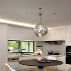 Modern Lava Crackle Glass Globe Pendant Light